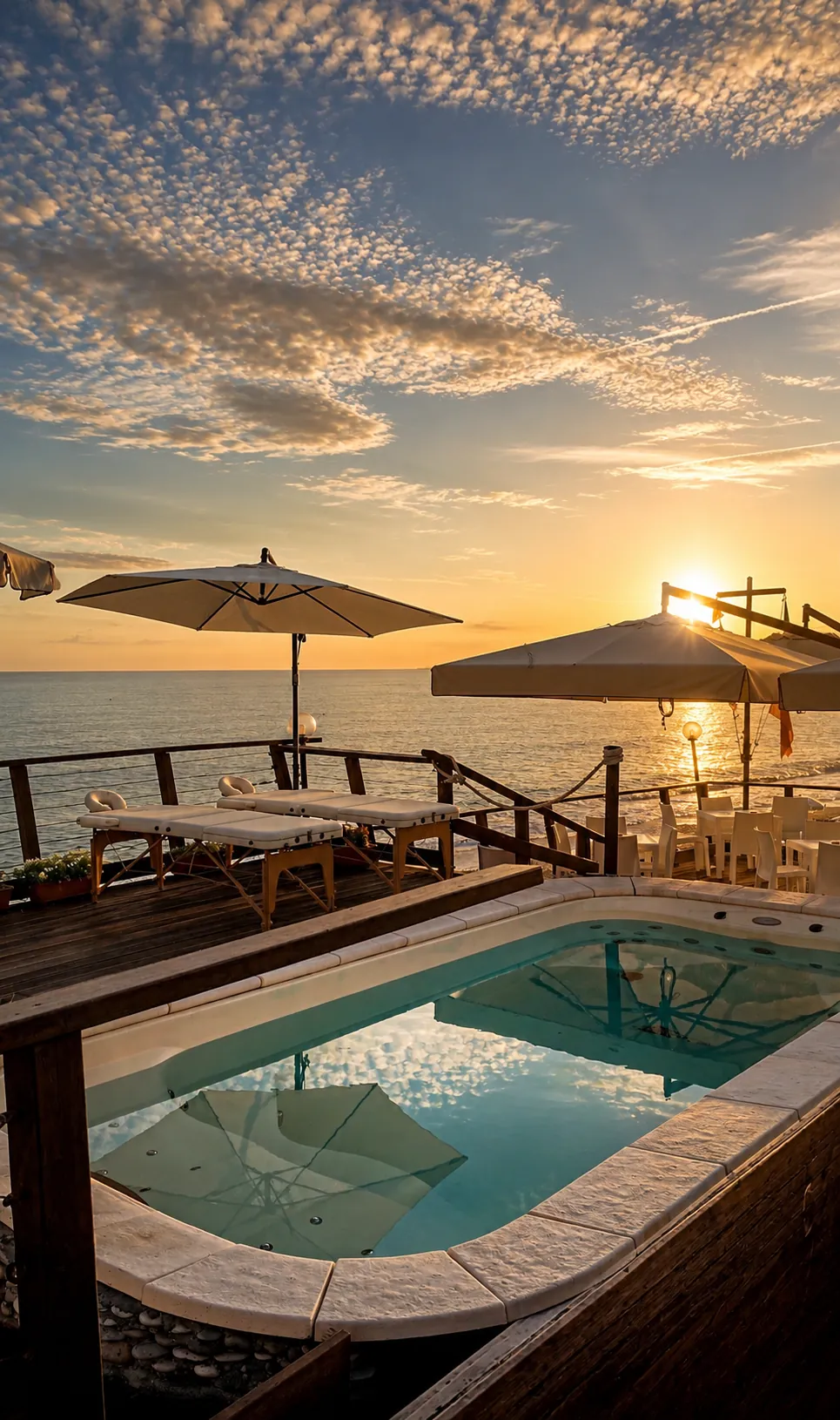 Idromassaggio e area benessere vista mare